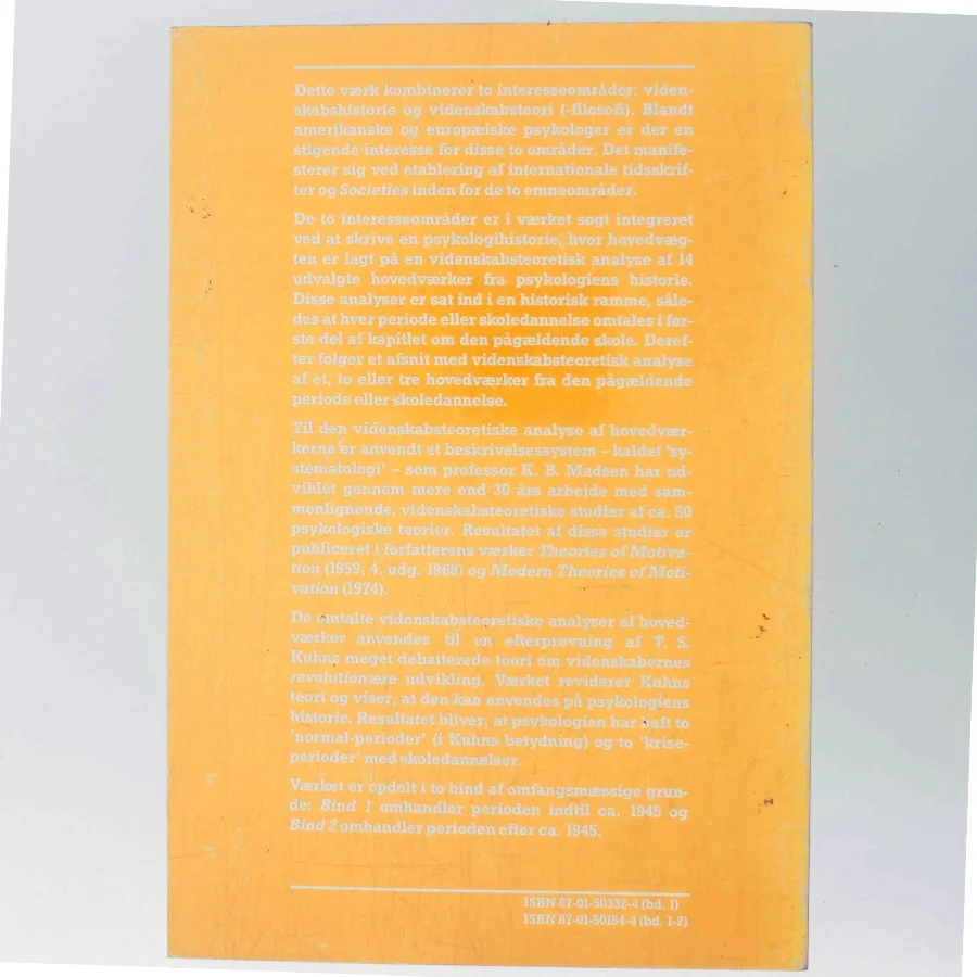 Psykologi 1: Psykologiens historie indtil 1945 fra Gyldendal af K.B. Madsen (Bog)