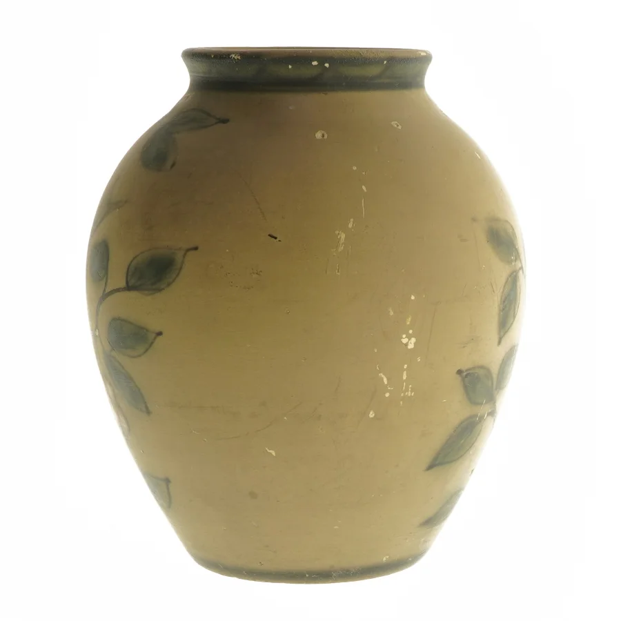 Dekoreret keramikvase (str. 18,5 cm)