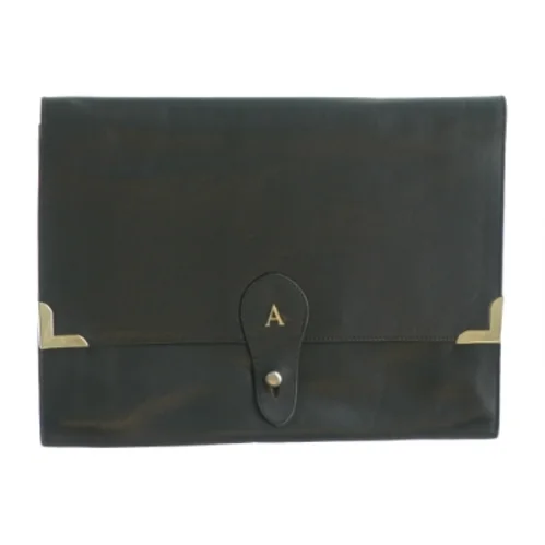 Italiensk mappe i sort læder