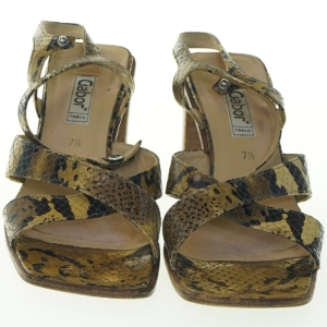 Slangeskinds sandaler med hæl fra Gabor (str. 41 )