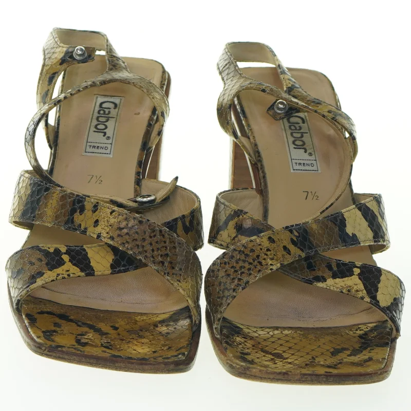 Slangeskinds sandaler med hæl fra Gabor (str. 41 )