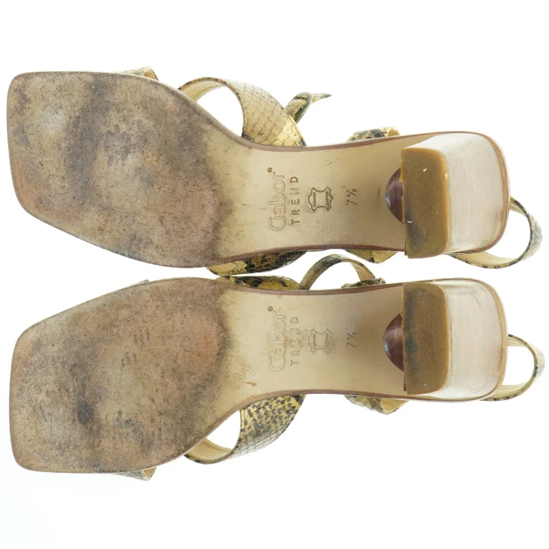 Slangeskinds sandaler med hæl fra Gabor (str. 41 )