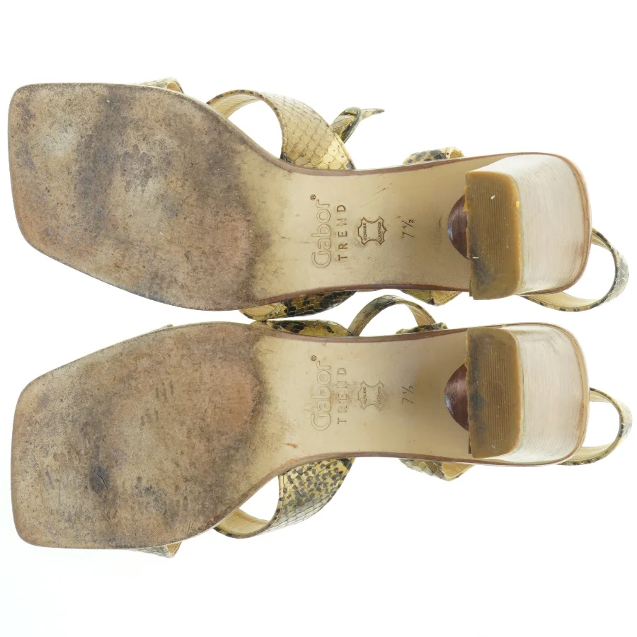 Slangeskinds sandaler med hæl fra Gabor (str. 41 )
