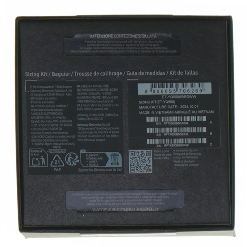  Galaxy Ring Størrelseskit fra Samsung (str. 9 x 9. x 4 cm)