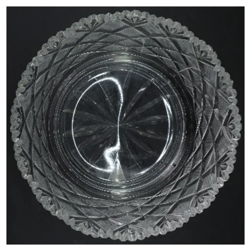 Glas skål med mønster (str. Ø 23 cm)