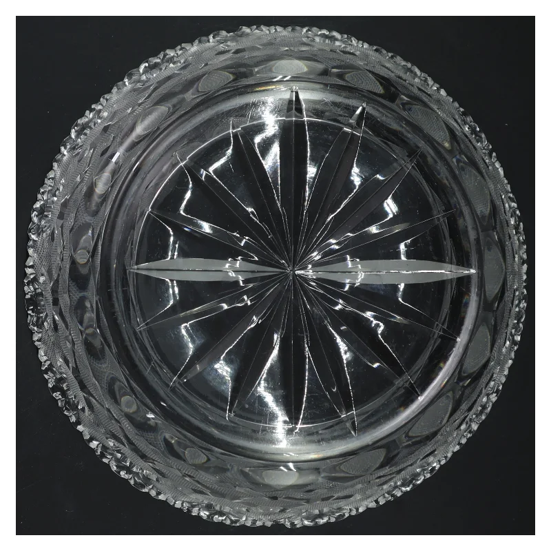 Glas skål med mønster (str. Ø 23 cm)