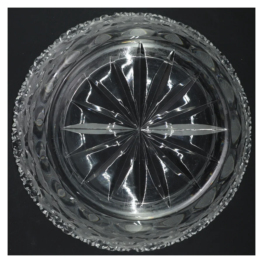 Glas skål med mønster (str. Ø 23 cm)