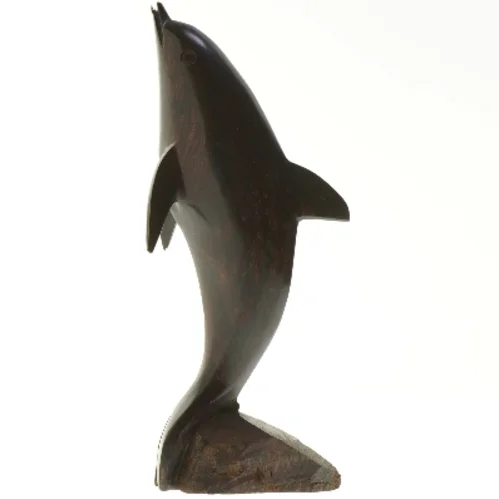 Trædelfin skulptur (str. 27 cm)