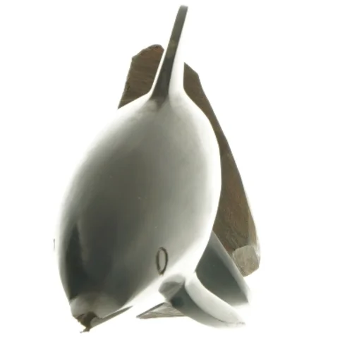 Trædelfin skulptur (str. 27 cm)