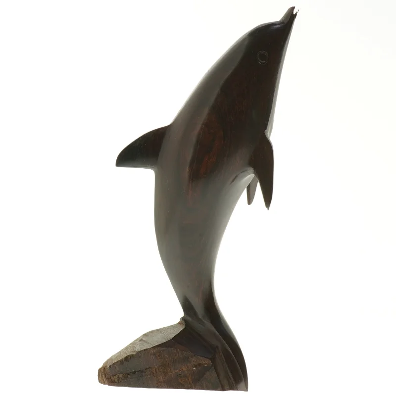 Trædelfin skulptur (str. 27 cm)