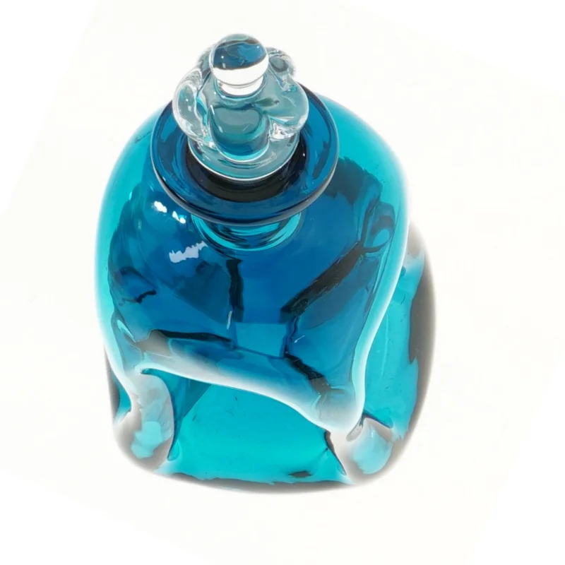 Blå kluk flaske med prop (str. 27 cm)