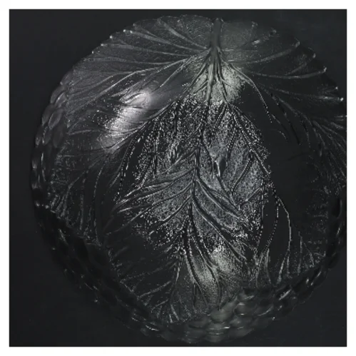 Glas skål med bladmønster (str. Ø 23 cm)