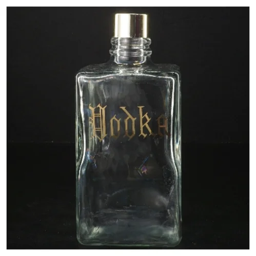 Tom vodka flaske med guldfarvet skrift (str. 20 cm)