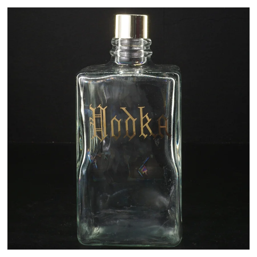 Tom vodka flaske med guldfarvet skrift (str. 20 cm)