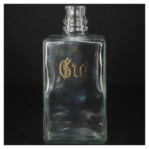 Glasflaske med 'Gin' påskrift (str. 20 cm)