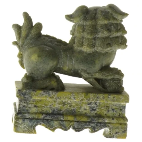 Stenfigur af kinesisk løve eller foo hund (str. 10,5 cm)
