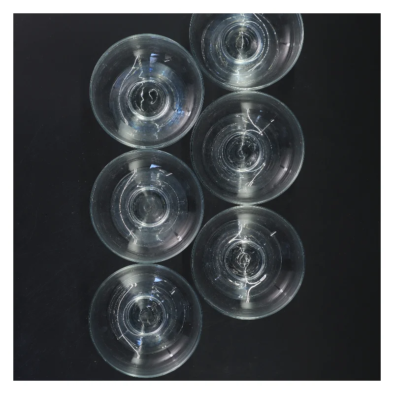 Sæt med 6 glas serveringsskåle (str. 8x11 cm)