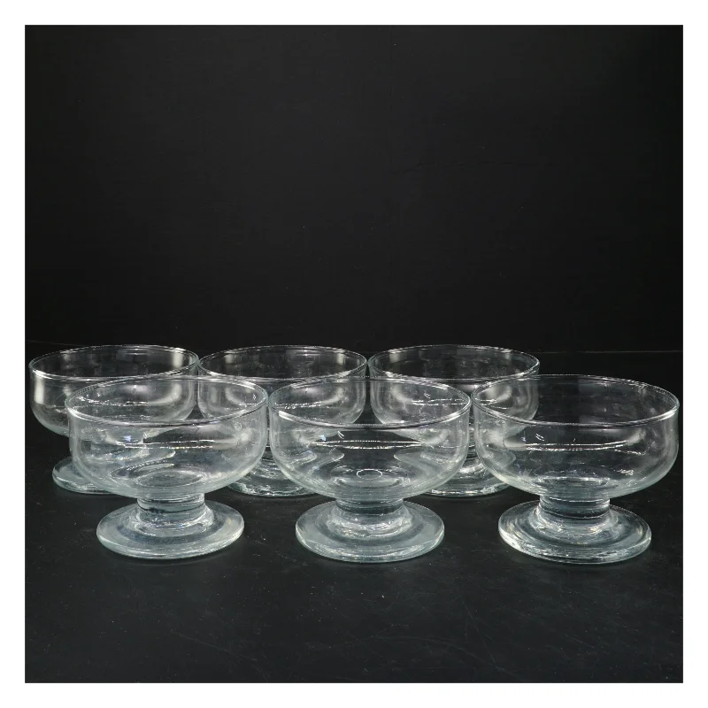 Sæt med 6 glas serveringsskåle (str. 8x11 cm)