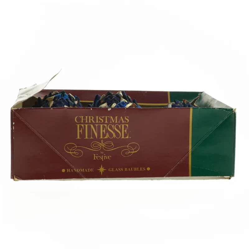 5 Patchwork julekugler(str. 5 styk. 8 cm)