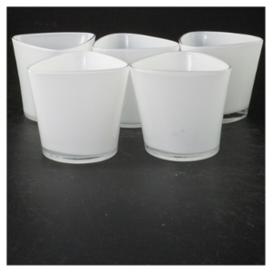 Sæt med 5 trekantede glaslysestager (str. 5 styk. 8 cm)