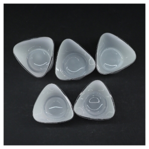 Sæt med 5 trekantede glaslysestager (str. 5 styk. 8 cm)