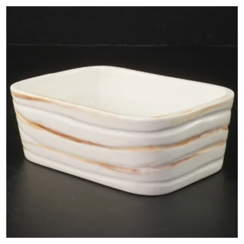 Til Kærgården/smørbar Rektangulær keramikskål fra ELPA (str. 13,5 x. 10 cm)