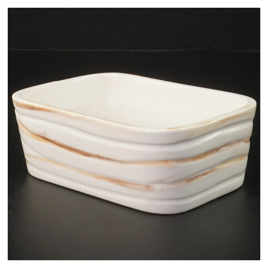 Til Kærgården/smørbar Rektangulær keramikskål fra ELPA (str. 13,5 x. 10 cm)