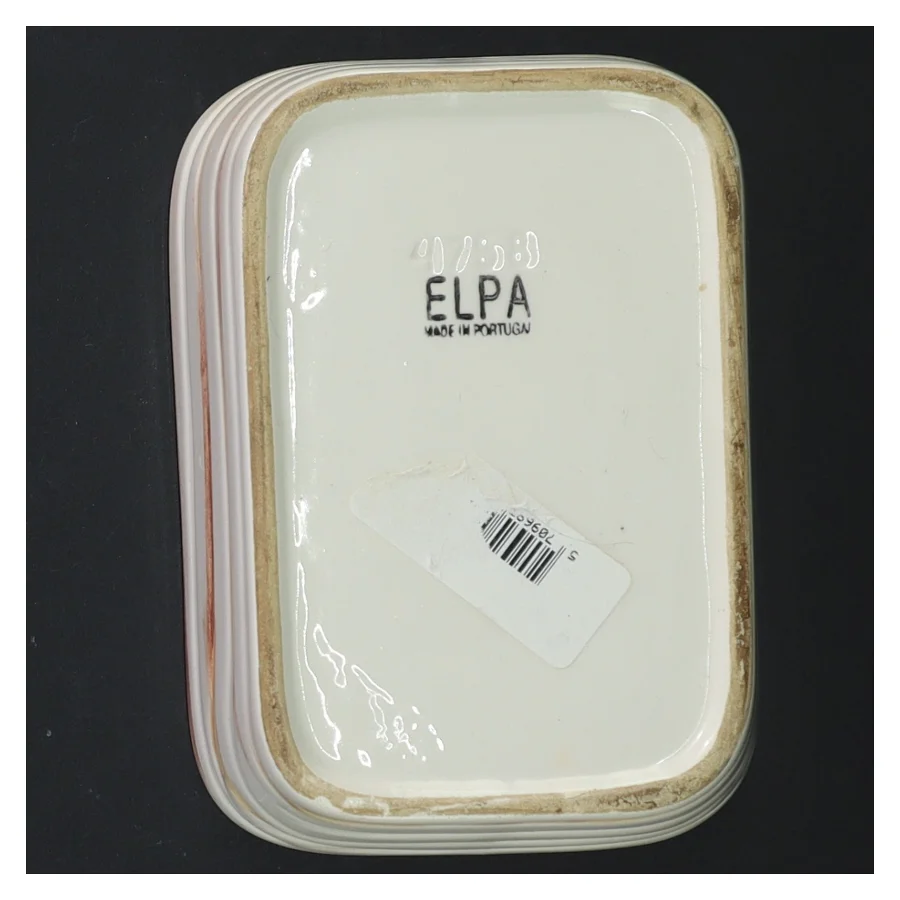Til Kærgården/smørbar Rektangulær keramikskål fra ELPA (str. 13,5 x. 10 cm)