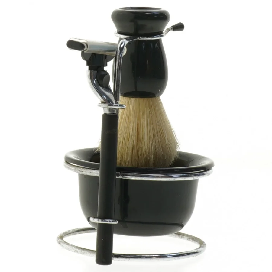 Barbersæt med barberkost og holder (str. 15 cm)
