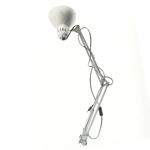 Hvid/metallic arkitektlampe med justerbar arm (str. 80 cm)