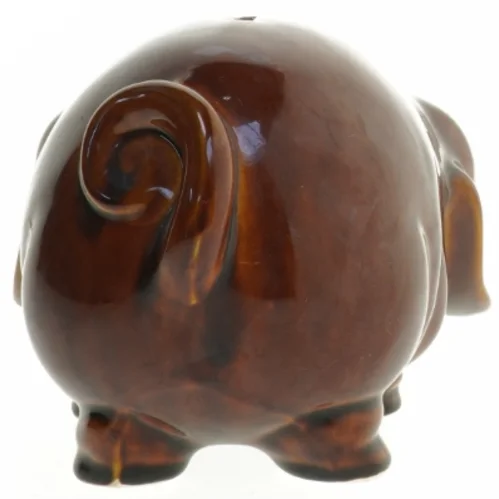 Keramisk sparegris i brun (str. 21 cm)