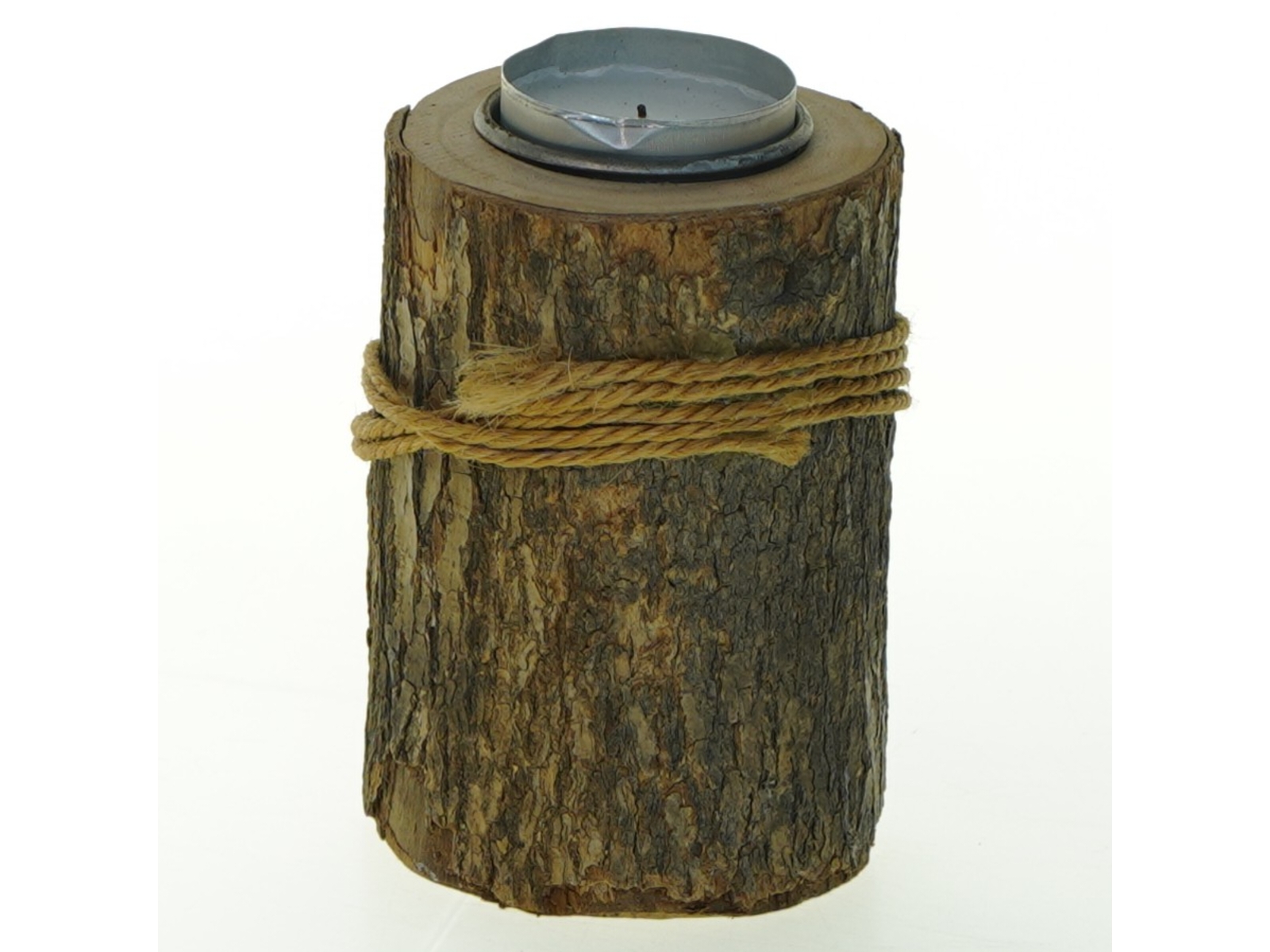Træ-lysestage (str. H. 10 cm ø. 7 cm)