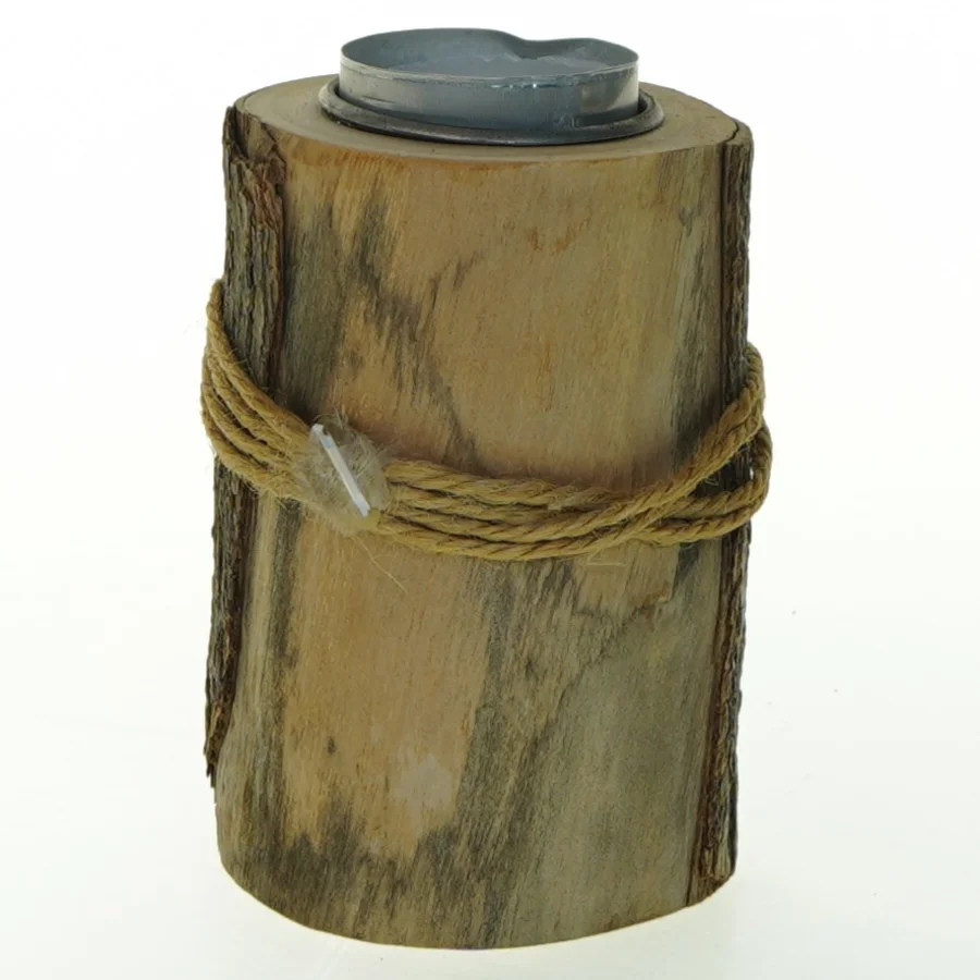 Træ-lysestage (str. H. 10 cm ø. 7 cm)