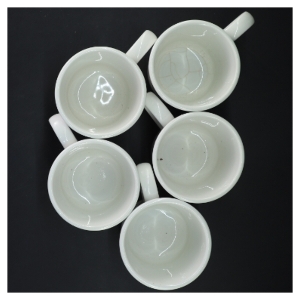  5 hvide krus fra  LA FENICE Design Italy (str. 9x10 cm)