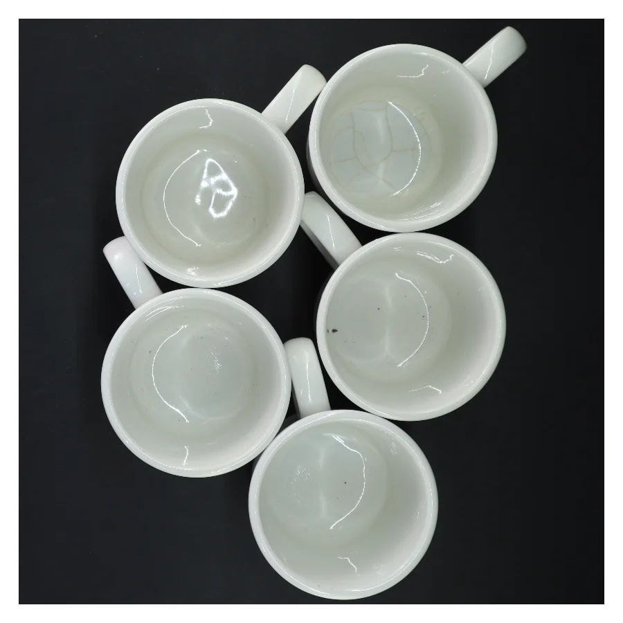  5 hvide krus fra  LA FENICE Design Italy (str. 9x10 cm)