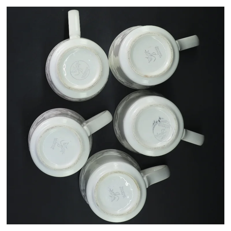  5 hvide krus fra  LA FENICE Design Italy (str. 9x10 cm)