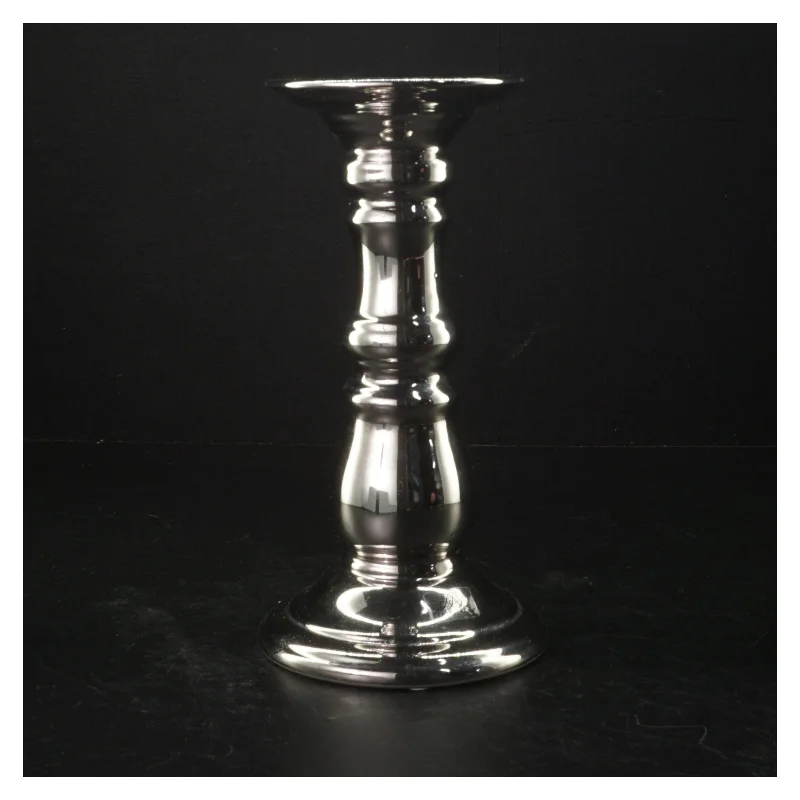 Lene Bjerre Sølvfarvet lysestage (str. 20 cm)