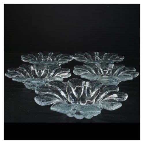 Holmegaard solsikke Glasfad med blomstermotiv (str. 18 x 4 cm)