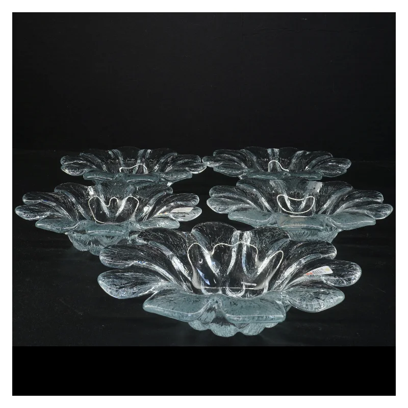 Holmegaard solsikke Glasfad med blomstermotiv (str. 18 x 4 cm)