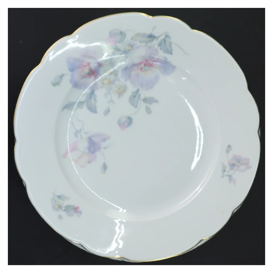 Porcelænstallerkener med blomsterdesign (str. Ø 25 cm)