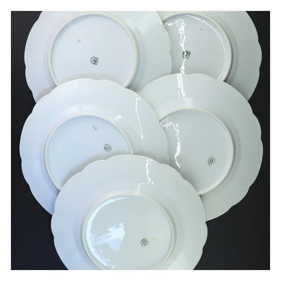 Porcelænstallerkener med blomsterdesign (str. Ø 25 cm)