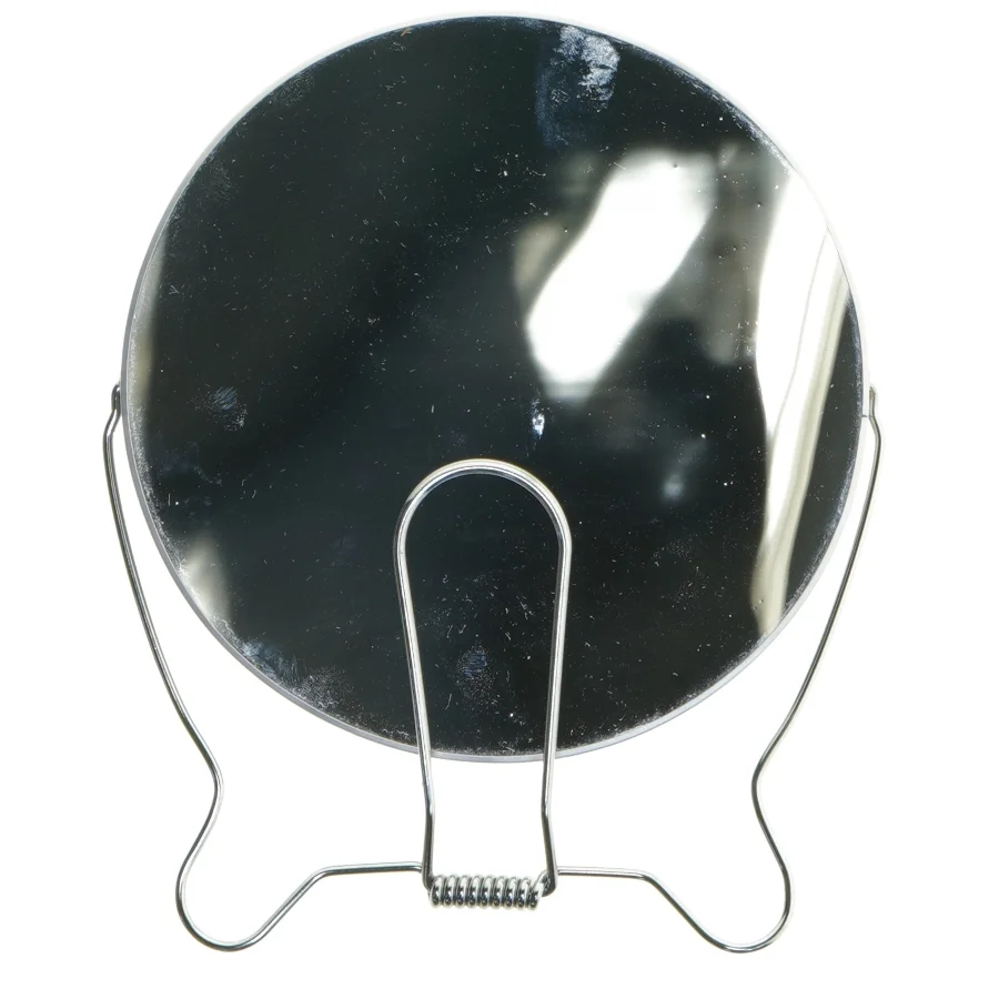 Rundt spejl med metalstativ (str. Ø 16,5 cm)