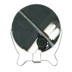 Rundt spejl med metalstativ (str. Ø 16,5 cm)