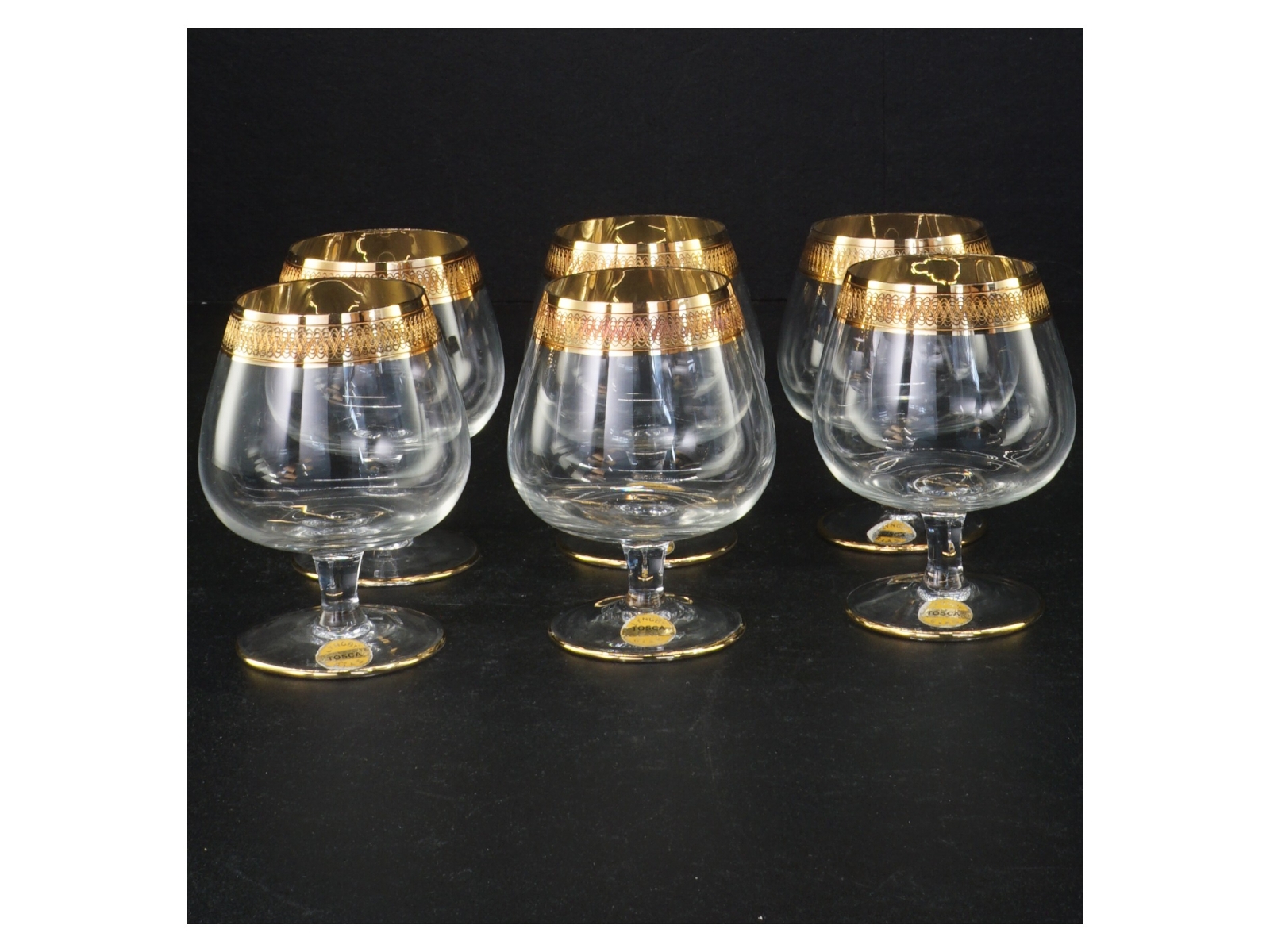 Vintage cognacglas med guldkant fra Lyngby (str. 8 komma 5 x 6 cm)