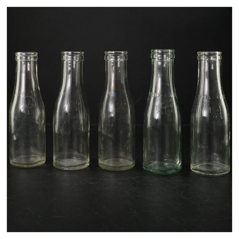 5 Genbrugsglasflasker (str. H. 19 cm. 250 ml)