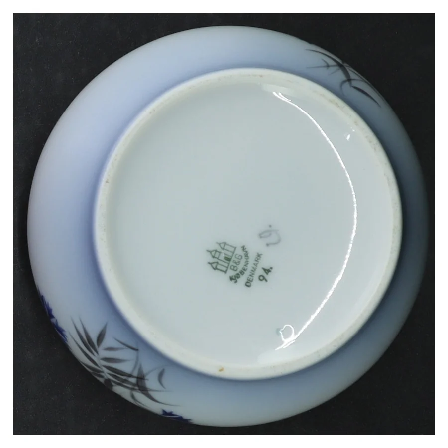 Dementer blå kornblomst B&G porcelænssukkerskål fra B&G, Demeter (str. H. 11,5 cm. ø. 11,5 cm)