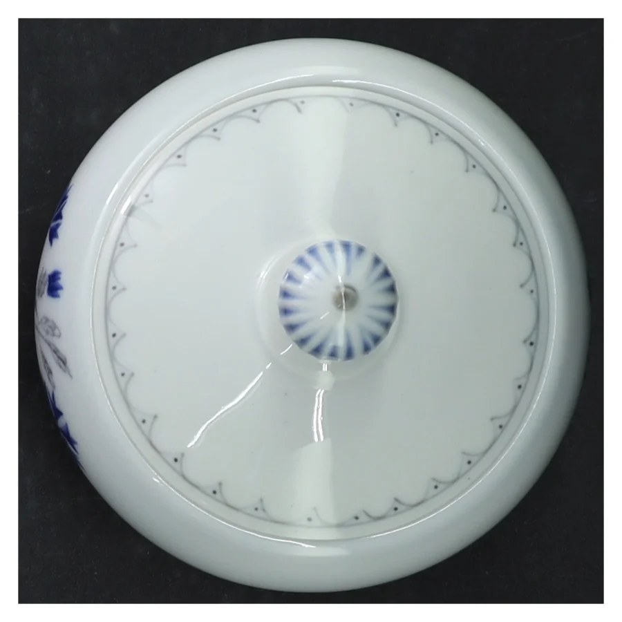 Dementer blå kornblomst B&G porcelænssukkerskål fra B&G, Demeter (str. H. 11,5 cm. ø. 11,5 cm)