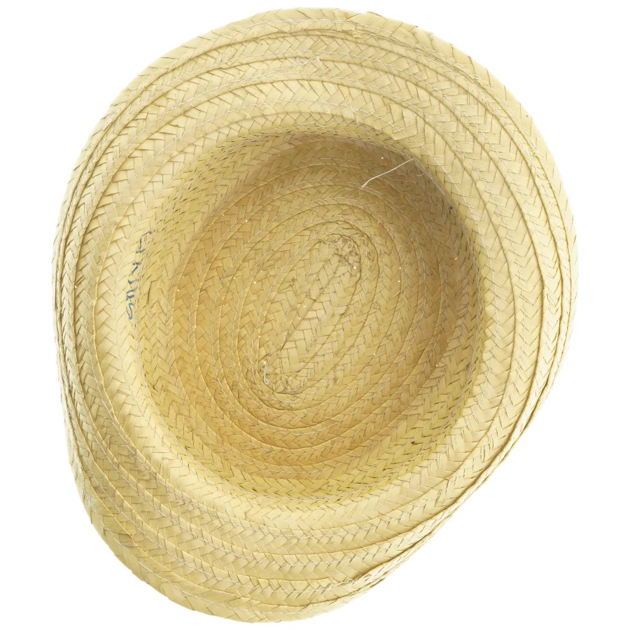 Stråhat med sort bånd (str. Ø 21 cm)