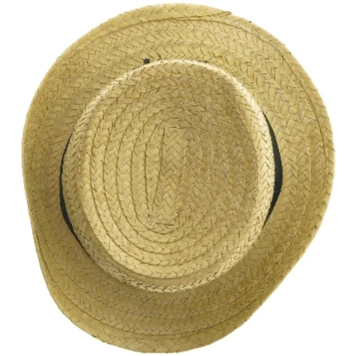 Stråhat med sort bånd (str. Ø 21 cm)