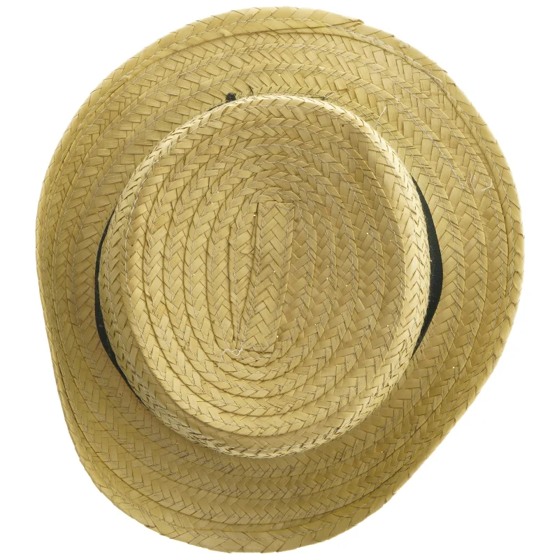 Stråhat med sort bånd (str. Ø 21 cm)